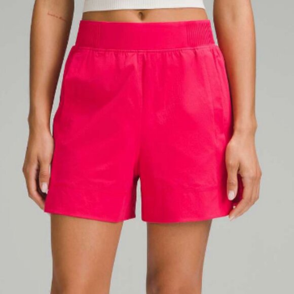 Lululemon NWT Stretch Woven Relaxed-Fit High-Rise Short 4" Cherry Mist - Picture 2 of 9
